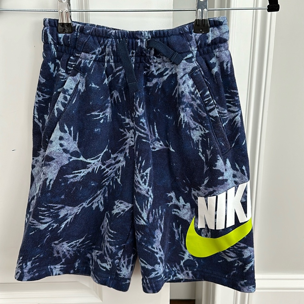 Nike Kids Print French Terry Shorts in Midnight Navy
